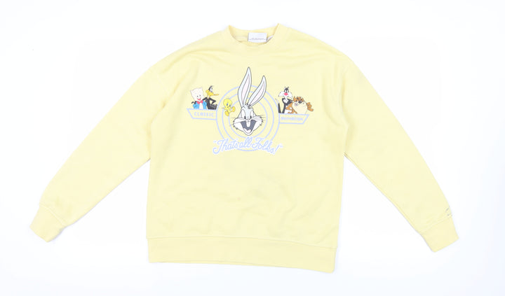 Looney Tunes Yellow XS Graphic Print Sweatshirt