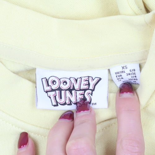Looney Tunes Yellow XS Graphic Print Sweatshirt