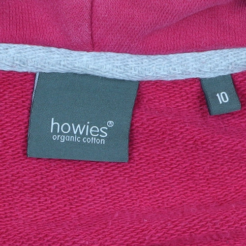 Howies Pink Organic Cotton Full Zip Hoodie Size 10