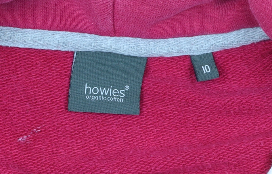 Howies Pink Organic Cotton Full Zip Hoodie Size 10