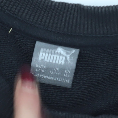 Puma Boys Black Logo Sweatshirt 13-14 Years