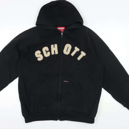 Schott Black XL Full Zip Hoodie with Logo