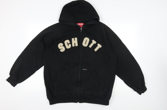 Schott Black XL Full Zip Hoodie with Logo