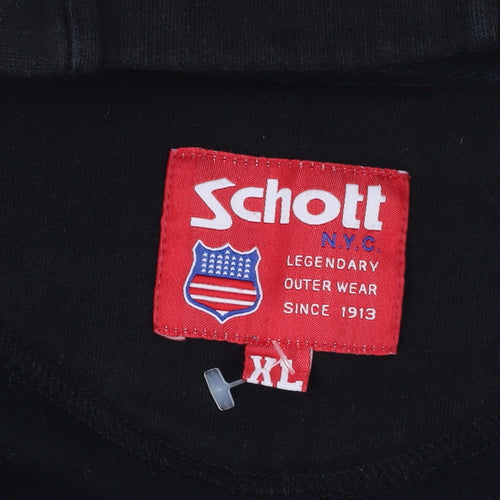 Schott Black XL Full Zip Hoodie with Logo