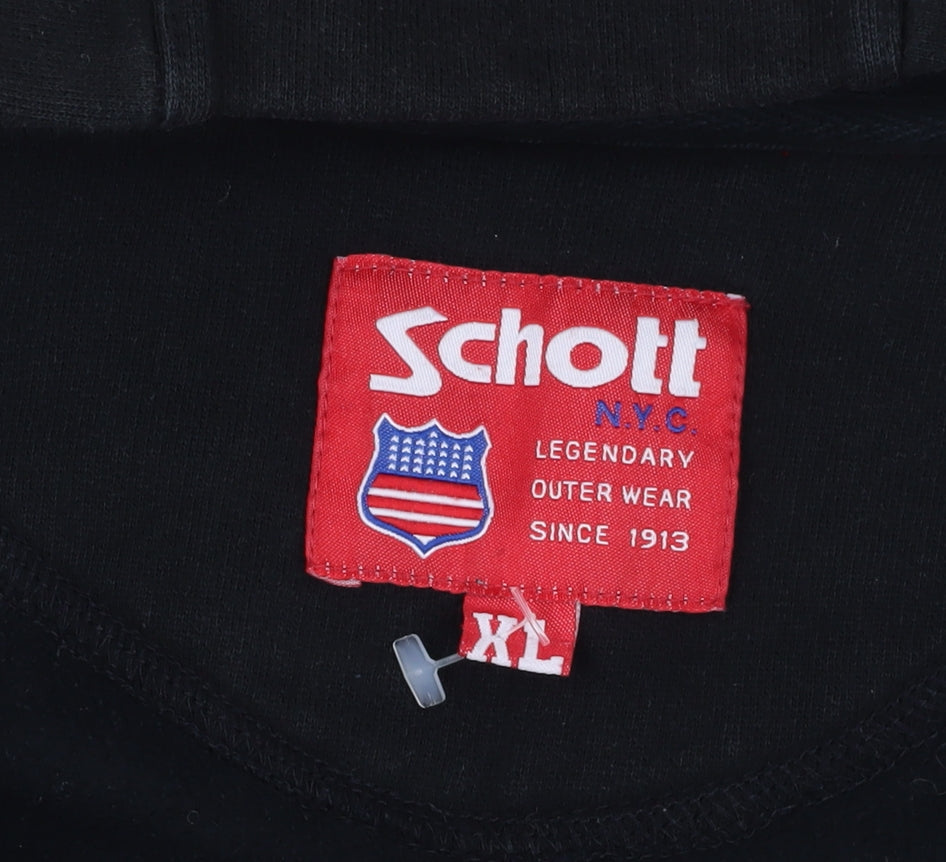 Schott Black XL Full Zip Hoodie with Logo