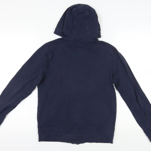 Hugo Boss Navy Full Zip Hoodie 14-S, Cotton Blend