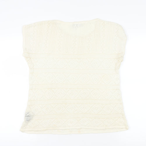 Ralph Lauren Ivory Geometric Knit T-Shirt XL