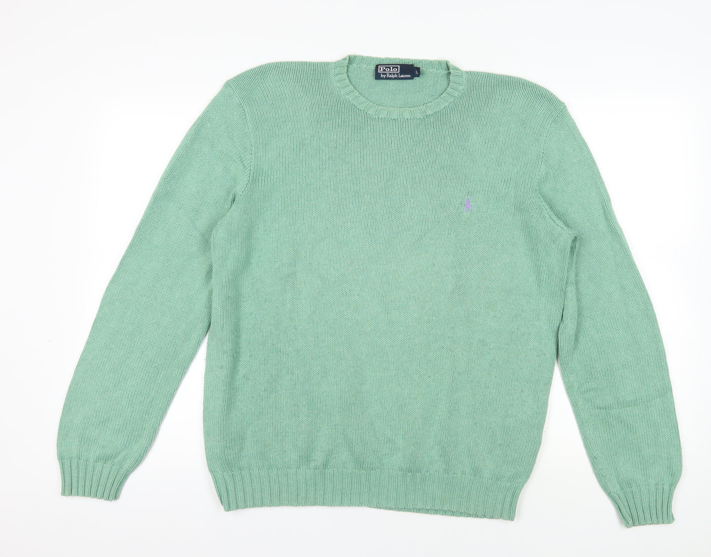 Polo Ralph Lauren Green Cotton Pullover Jumper L