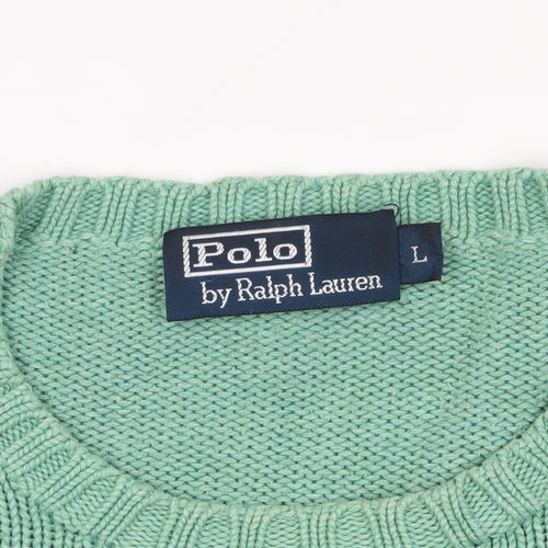 Polo Ralph Lauren Green Cotton Pullover Jumper L