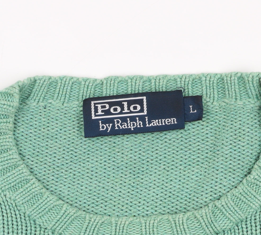 Polo Ralph Lauren Green Cotton Pullover Jumper L