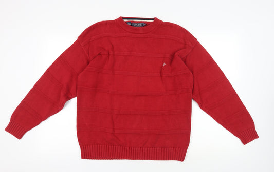 Maine New England Red Cotton Pullover Jumper M