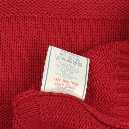 Maine New England Red Cotton Pullover Jumper M