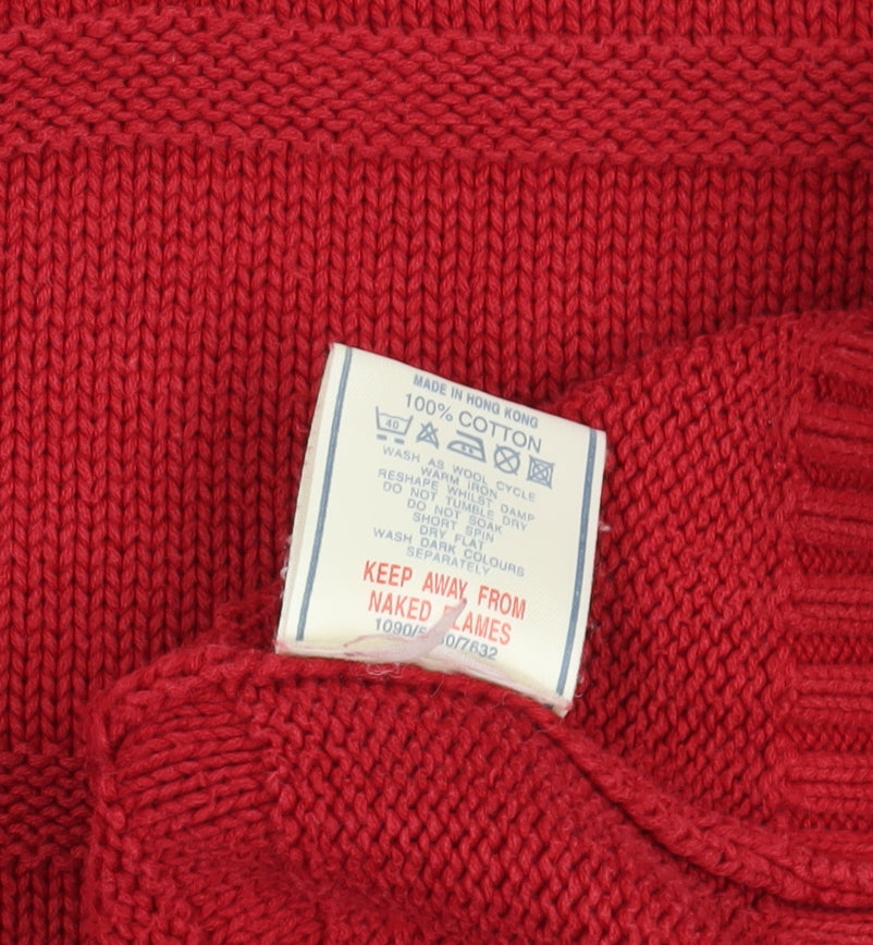 Maine New England Red Cotton Pullover Jumper M