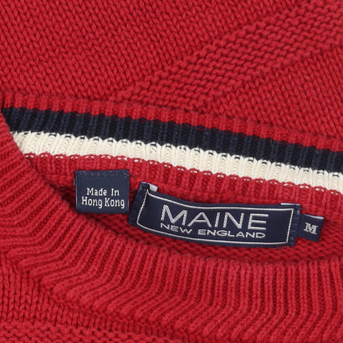 Maine New England Red Cotton Pullover Jumper M