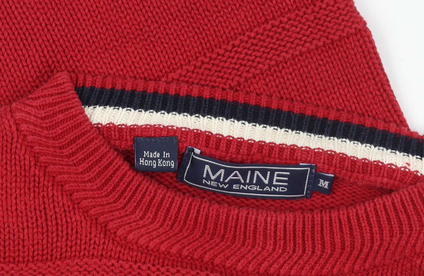 Maine New England Red Cotton Pullover Jumper M