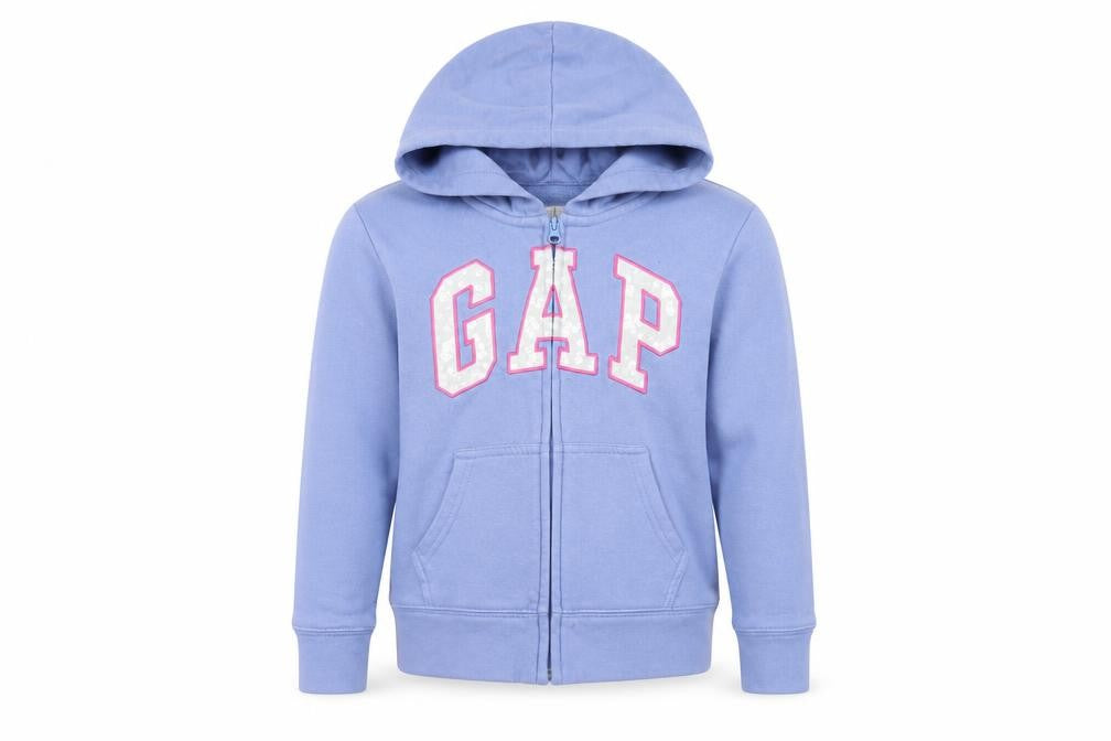 Front view of Gap Kids Blue Full Zip Hoodie - 8-9 Years