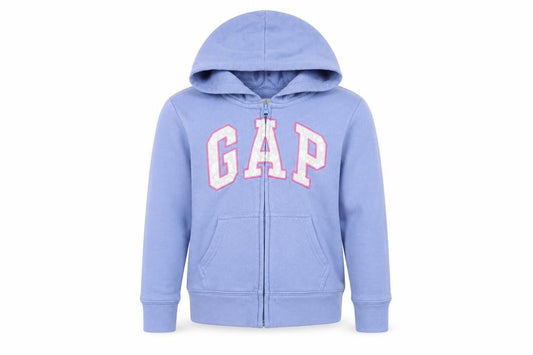 Front view of Gap Kids Blue Full Zip Hoodie - 8-9 Years