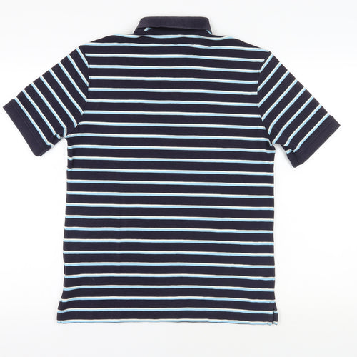 Lands' End Blue Striped Polo Shirt, Size S, Cotton