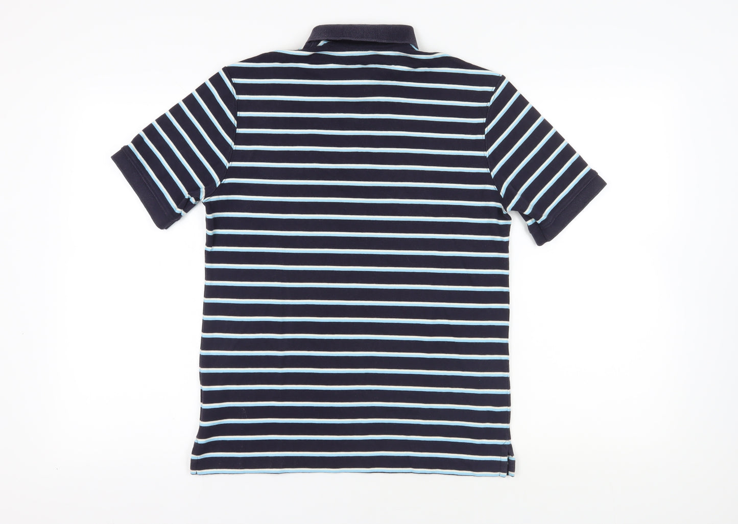 Lands' End Blue Striped Polo Shirt, Size S, Cotton