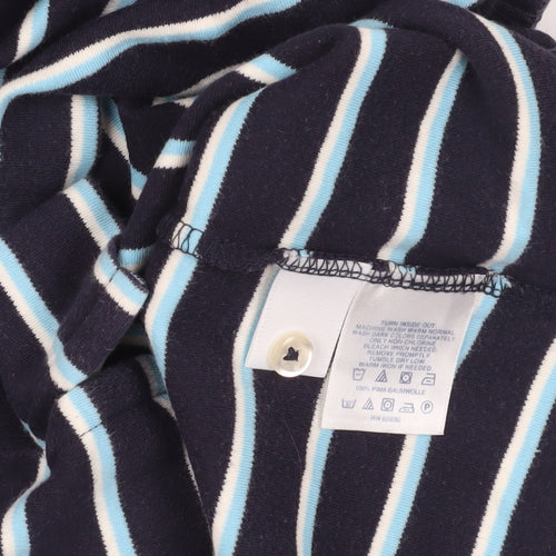 Lands' End Blue Striped Polo Shirt, Size S, Cotton