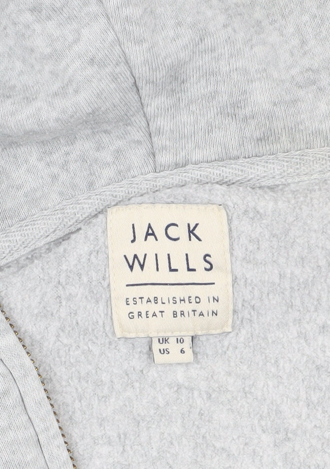 Jack Wills Grey Full Zip Hoodie Size 10