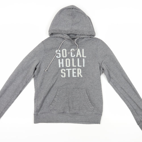 Hollister Grey Pullover Hoodie M Unisex Adults