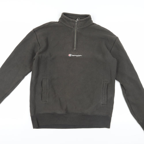 Champion Black 1/4 Zip Sweatshirt XS Unisex