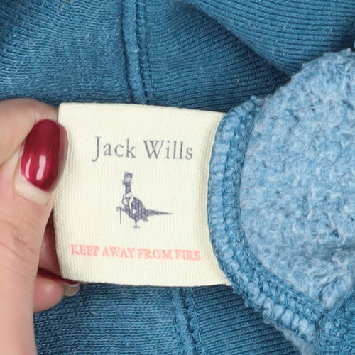 Jack Wills Blue Full Zip Hoodie, Unisex, Logo Accent