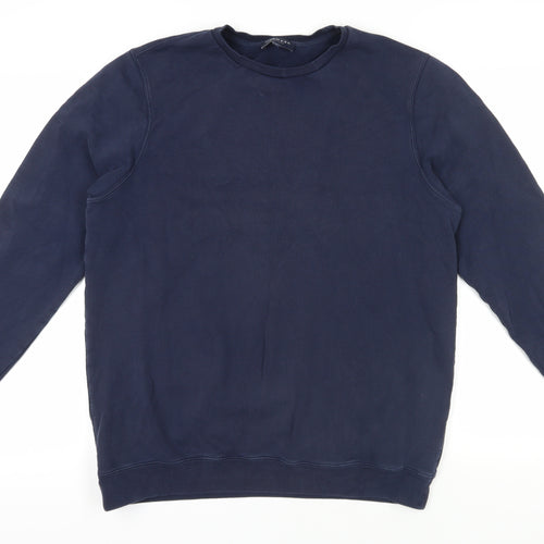 Meander Navy Blue Crew Neck Men's Pullover Sweatshirt L