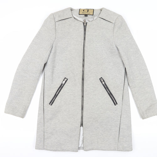 Classic Tricot Grey Zip Jacket, Medium, Women