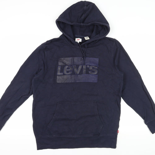 Levi's Blue Pullover Hoodie - Medium, Logo Design