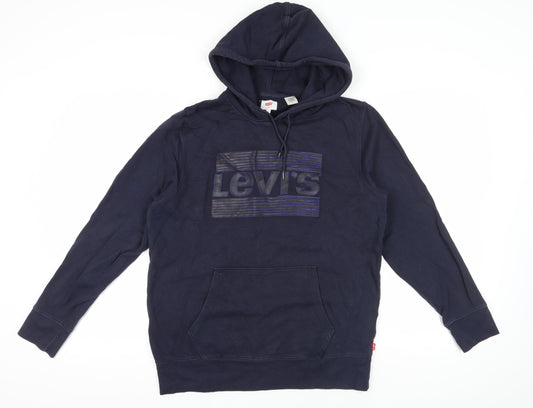 Levi's Blue Pullover Hoodie - Medium, Logo Design