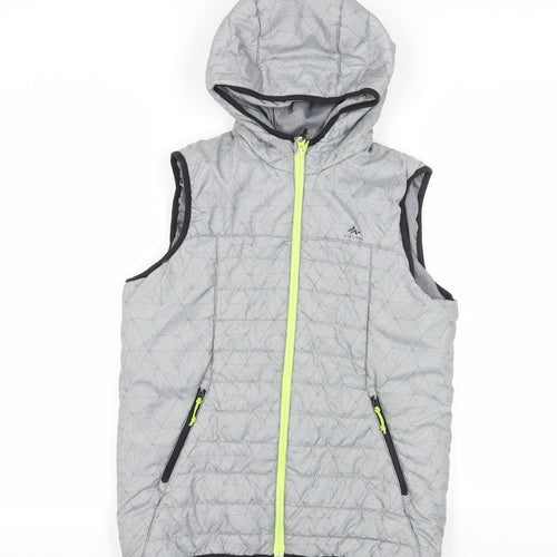 Decathlon Grey Youth Puffer Jacket 14-15 Yrs Hooded