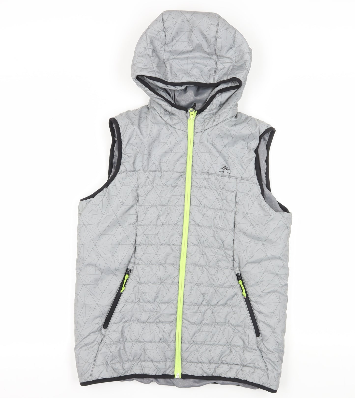 Decathlon Grey Youth Puffer Jacket 14-15 Yrs Hooded