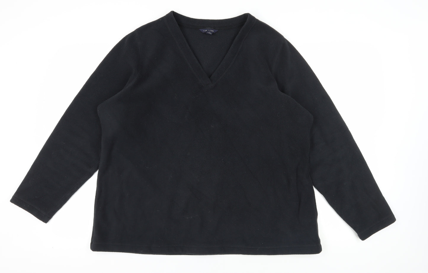 Lands' End Black Plus Size Pullover Sweatshirt
