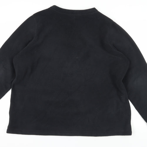 Lands' End Black Plus Size Pullover Sweatshirt