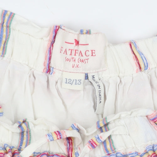 Fat Face Multicoloured Striped Peasant Skirt, Girls 12-13
