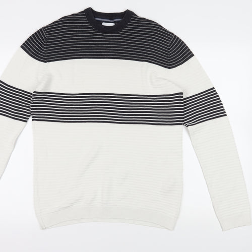 Only & Sons Black White Striped Pullover Jumper S