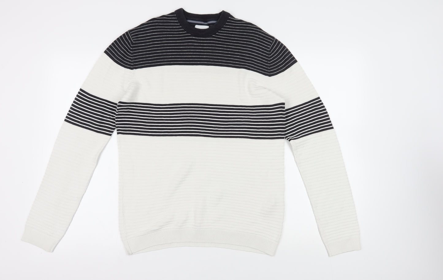 Only & Sons Black White Striped Pullover Jumper S