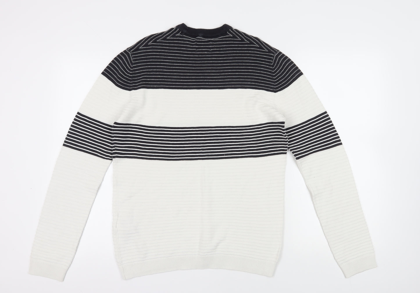 Only & Sons Black White Striped Pullover Jumper S