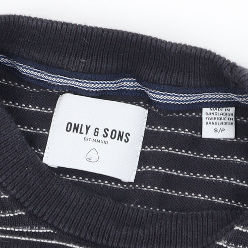 Only & Sons Black White Striped Pullover Jumper S