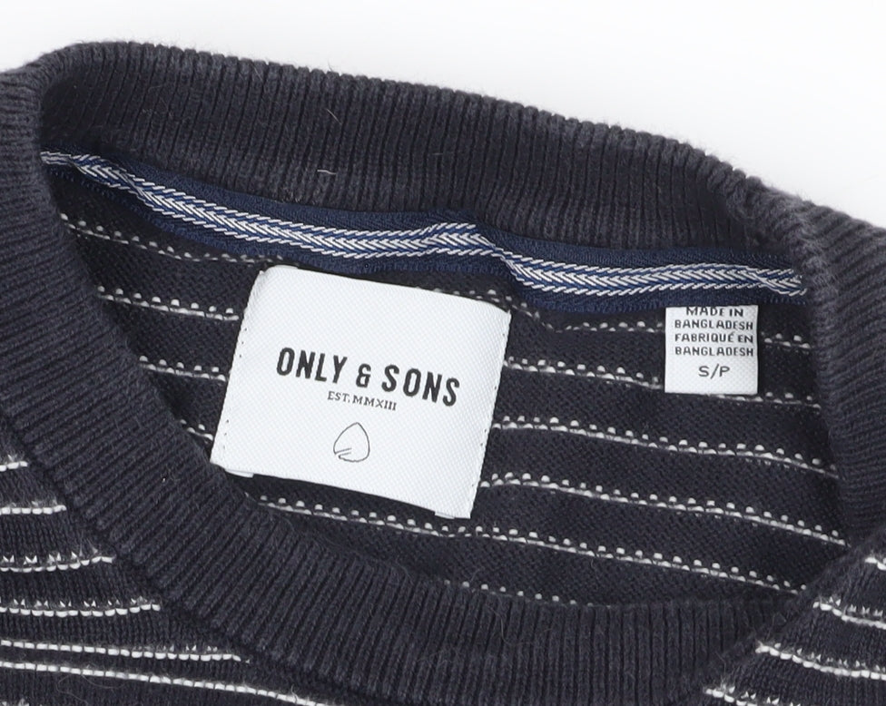 Only & Sons Black White Striped Pullover Jumper S