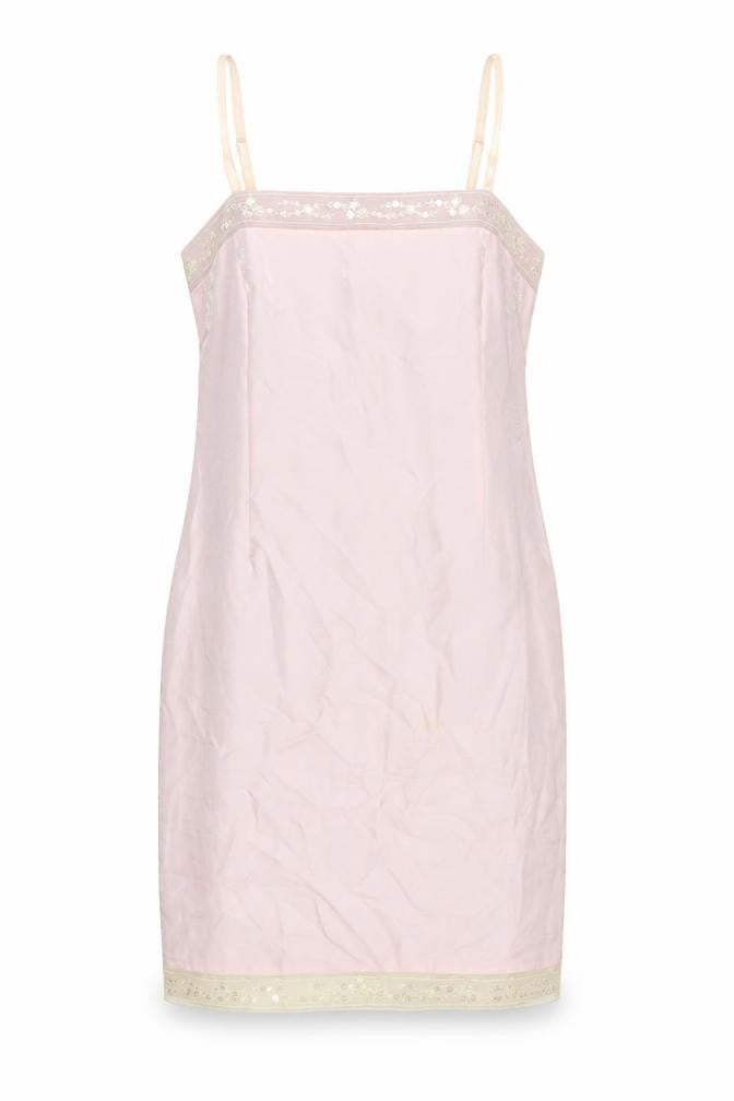 Kaliko Pink Slip Dress Size 14 with Embroidery