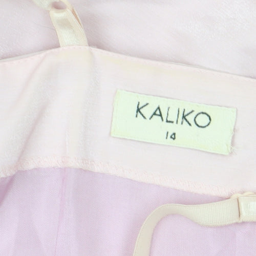 Kaliko Pink Slip Dress Size 14 with Embroidery