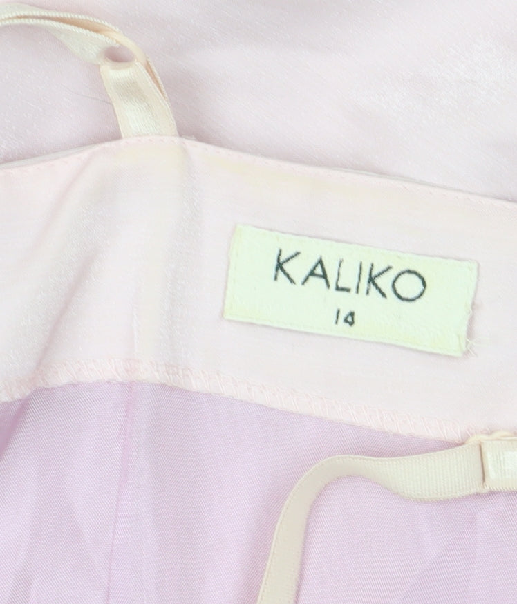 Kaliko Pink Slip Dress Size 14 with Embroidery