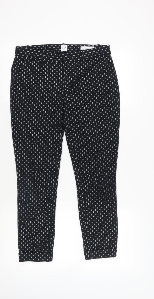 Gap Black Argyle Skinny Ankle Trousers Size 12