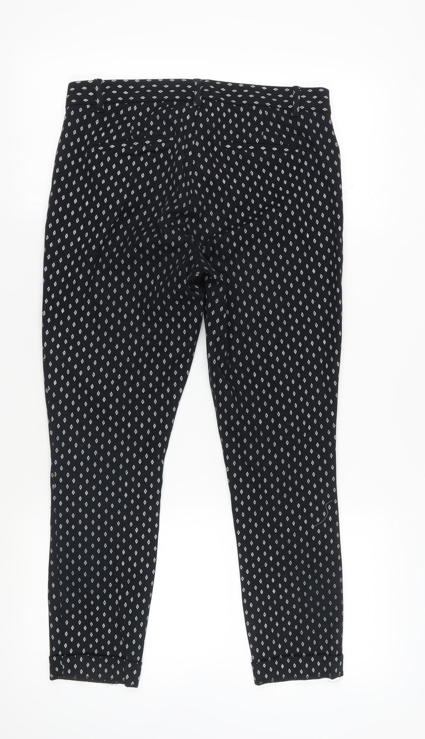 Gap Black Argyle Skinny Ankle Trousers Size 12