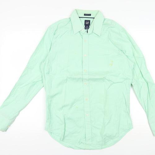 GAP Green Classic Fit Check Shirt - M, Casual, Button-Up