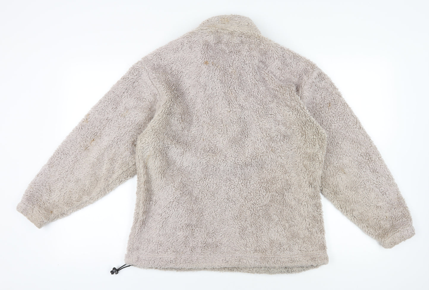 Cotton Traders Beige Fleece 1/4 Zip Sweatshirt, S