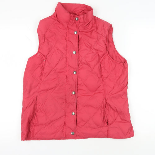 Lands' End Red Quilted Waistcoat, Medium, Sleeveless